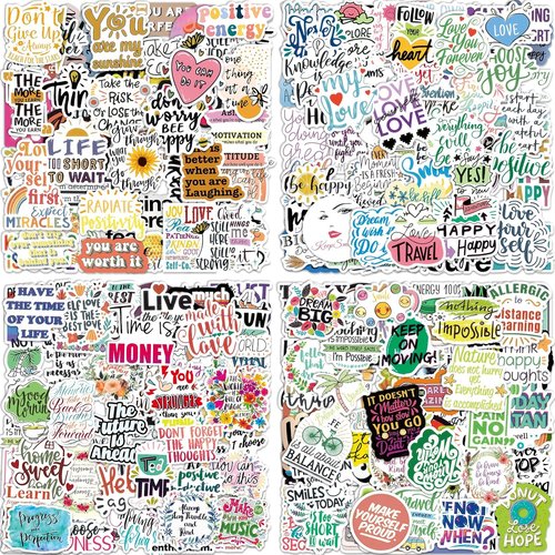 Skiennix 300 PCS Inspirational Stickers - Motivational Vinyl Stickers for Scrapbooking & Vision Boards | Perfect for Adults, Teens & Students