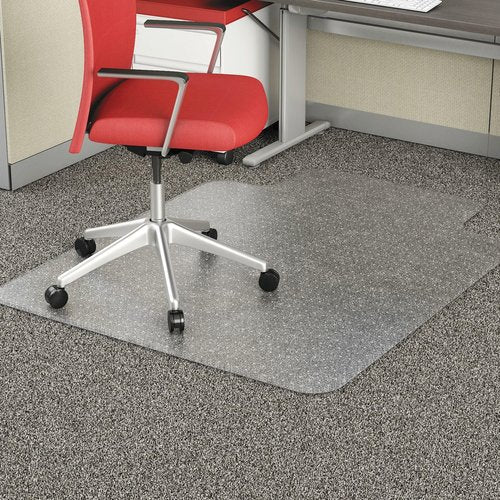 Alera Studded Chair Mat for Flat Pile Carpet, 36" x 48", with Lip, Clear