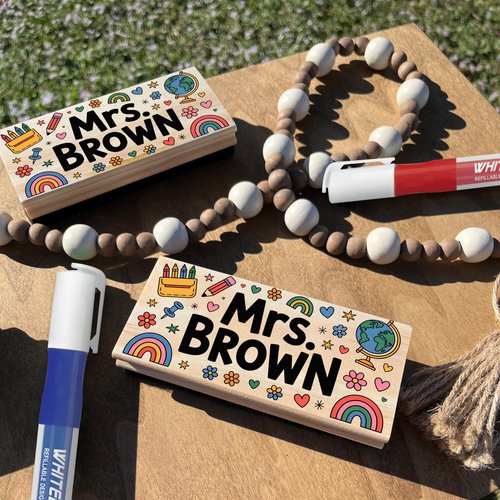 Luxury Custom Teacher Name Chalkboard Eraser with Pen Marker, Teacher Appreciation Gifts, Thank You Gift, Back to School Office Decor 14