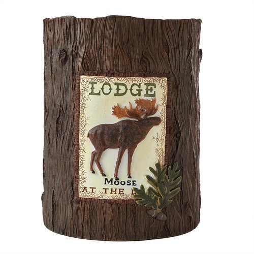 SKL Home Lodge Memories Wastebasket, 10x7.87x7.87, Brown