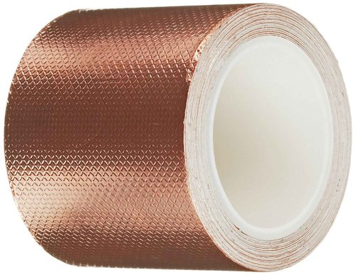 3M 1245 Embossed Copper Foil Tape - 0.5 in. x 54 ft. Pressure-Sensitive Acrylic Adhesive Tape for Grounding, EMI Shielding