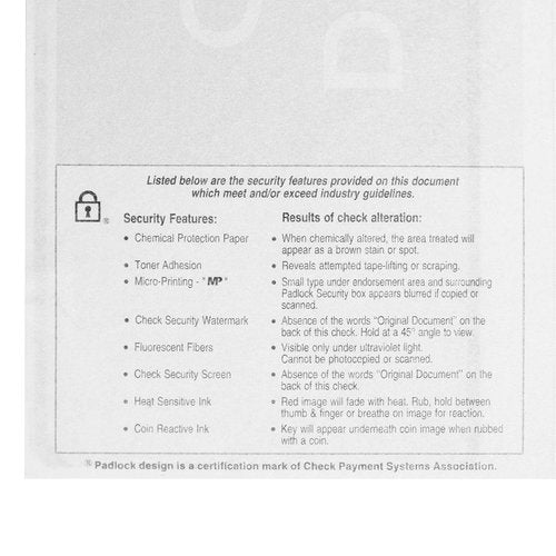 500 Blank Check Stock - Designed for Secure Computer Printed Checks with Quickbooks, and more - Blue Linen Pattern- 500 Sheets - 8.5 Inch x 11 Inch