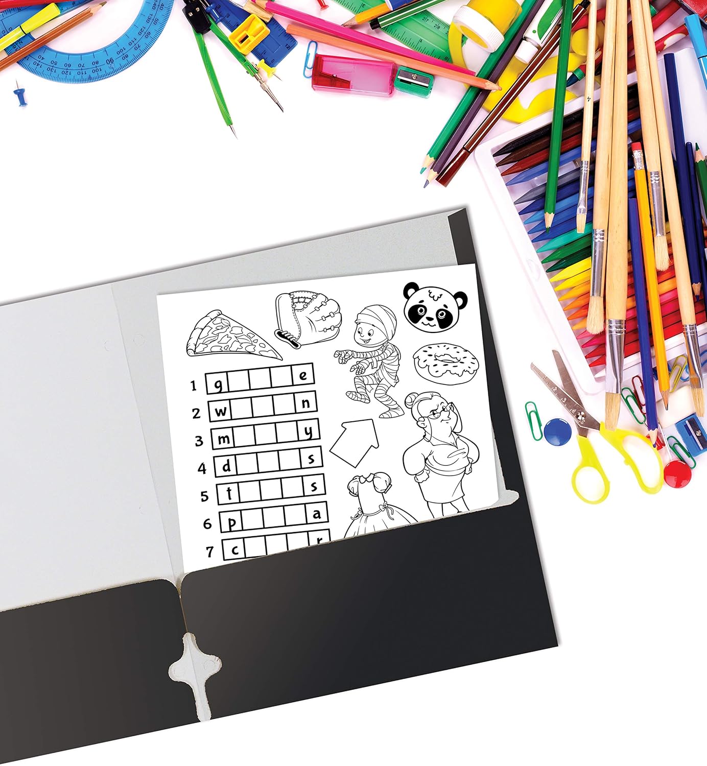 Better Office Products - Two Pocket Portfolio Folders | 50-Pack, Black, Letter Size