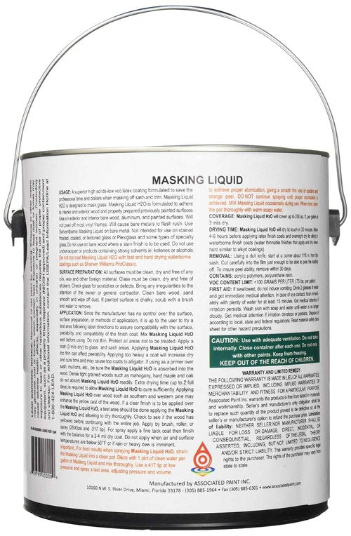 ASSOCIATED PAINT 155585 80-400-1 1G Clear Masking Liquid H2O