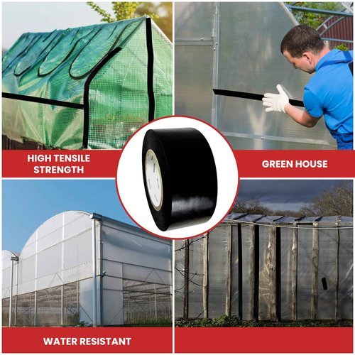 GGR Supplies T.R.U. LDPE Heavy-Duty Greenhouse Polyethylene Repair Weatherseal Film Tape. Long Term UV Exposure Ideal for Sealing and Seaming. (Clear, 6" X 36 Yards)