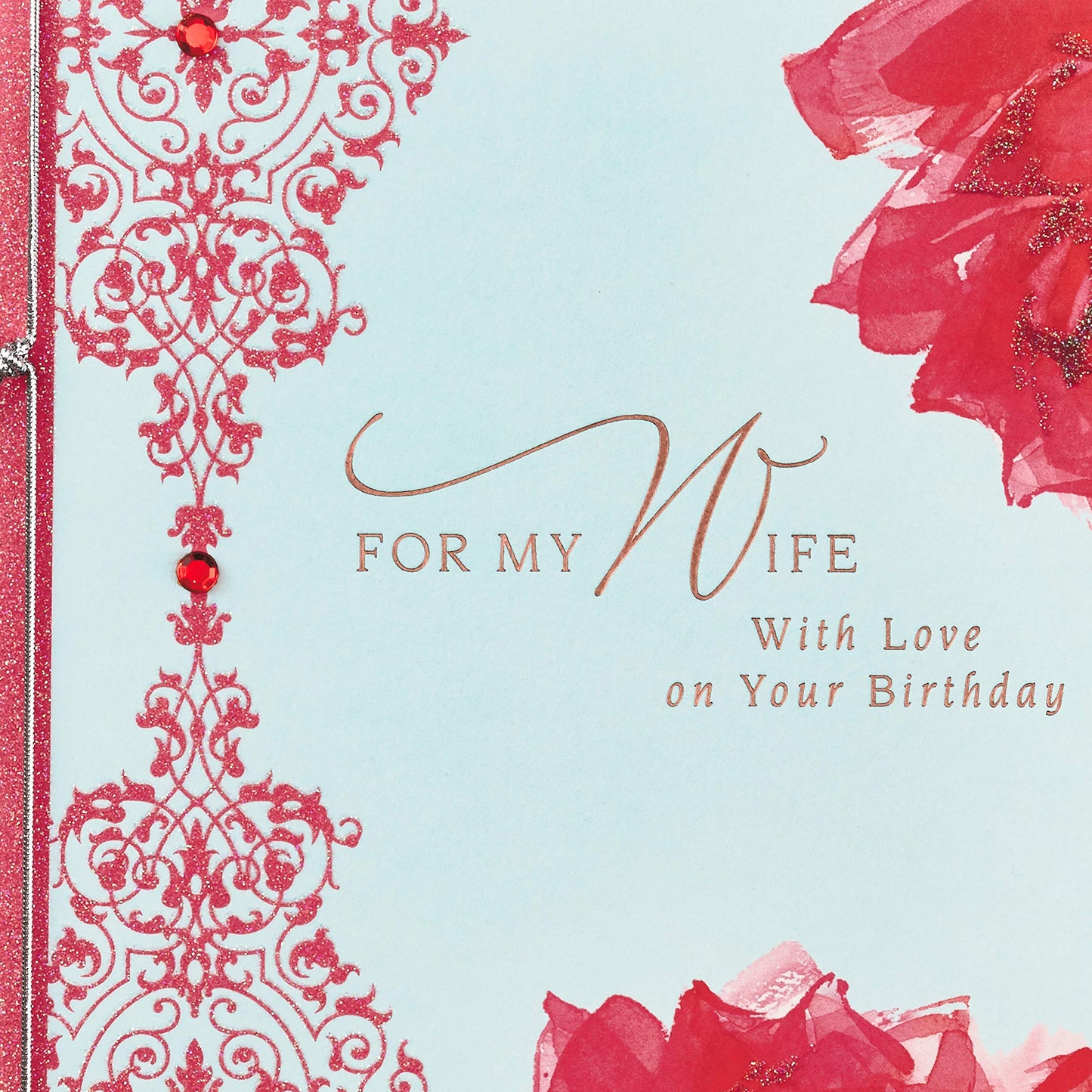 Hallmark Birthday Card for Wife (Roses with Pattern)
