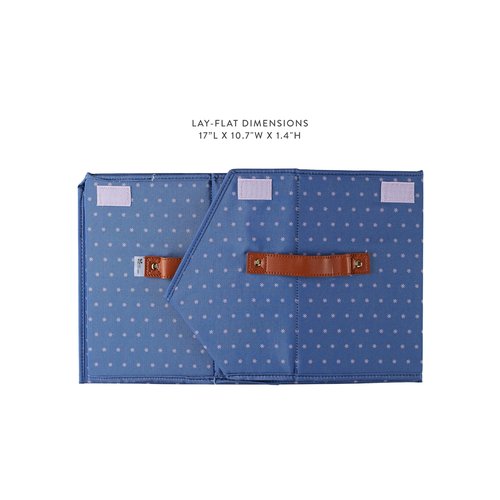 Erin Condren Collapsible Storage Organizer - Store, Organize & Pack Your Essnetials - Removable Dividers With Magentic Closure - Navy, Large