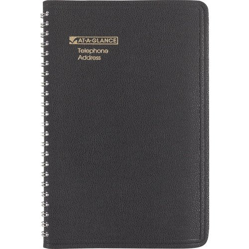 AT-A-GLANCE Large Telephone & Address Book, 800+ Entries, 4-7/8" x 8" Page Size, Black (8001105)