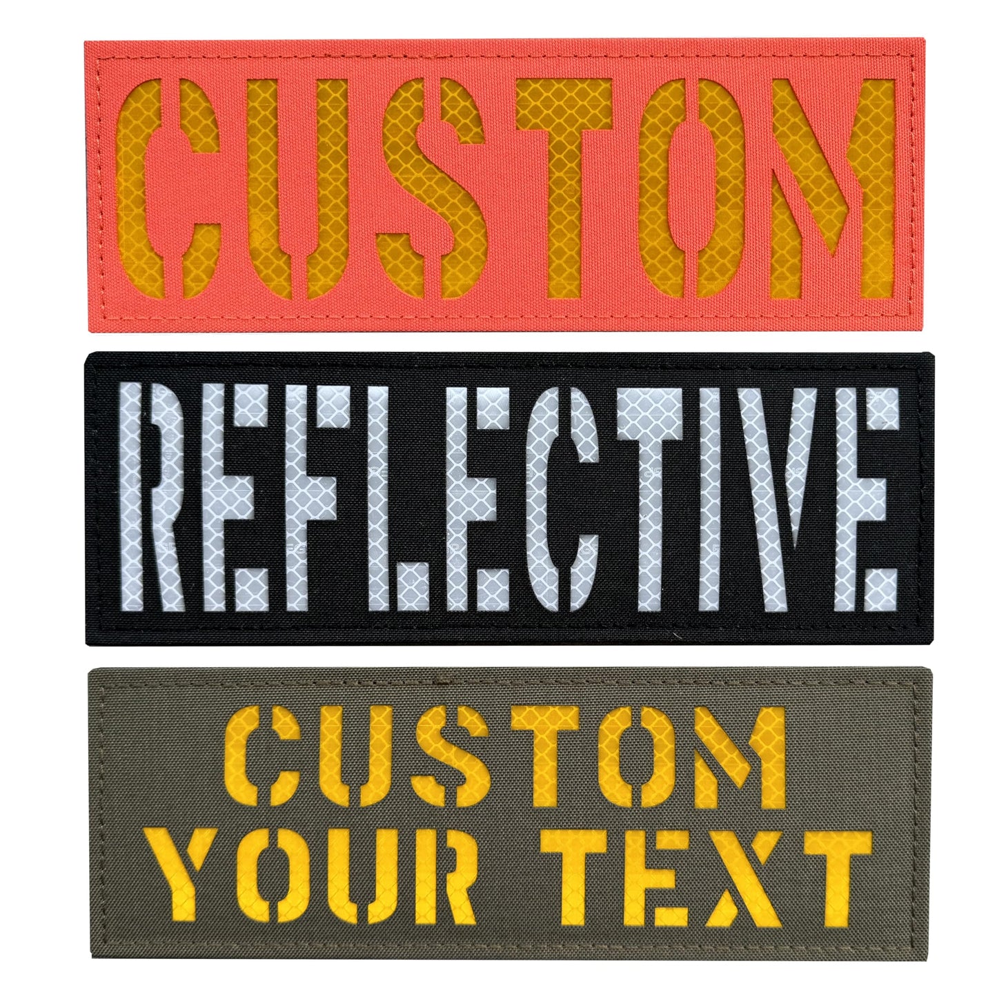 Custom Reflective Name Patch Laser Cut ID Panel callsign Patch with Hook and Loop