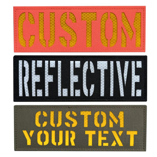Custom Reflective Name Patch Laser Cut ID Panel callsign Patch with Hook and Loop