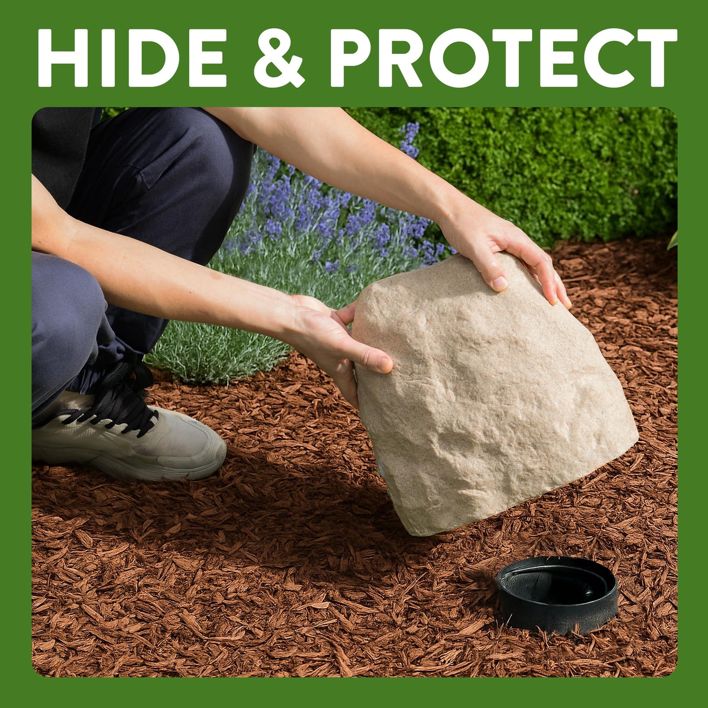 Naturalings Small Fake Rock Cover 11” – Heavy Duty Fiberglass Landscape Rock for Sprinkler Valves & Utilities – Natural Sandstone
