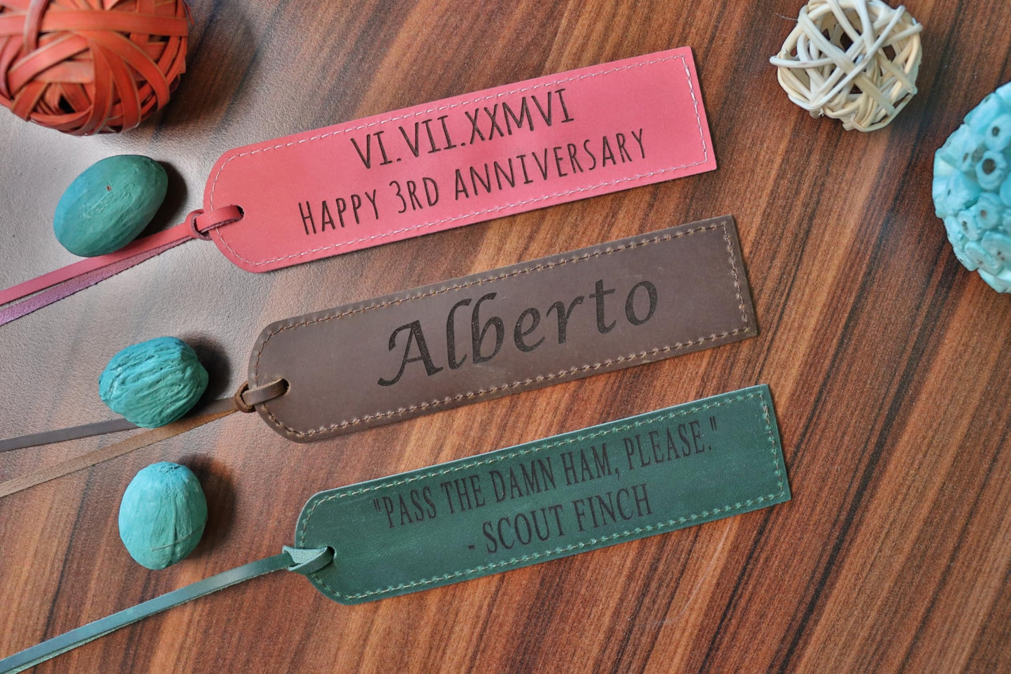 Personalized Leather Bookmark, Custom, BOOKWORM GIFT, for Her, for Him, Teacher, Book Lover