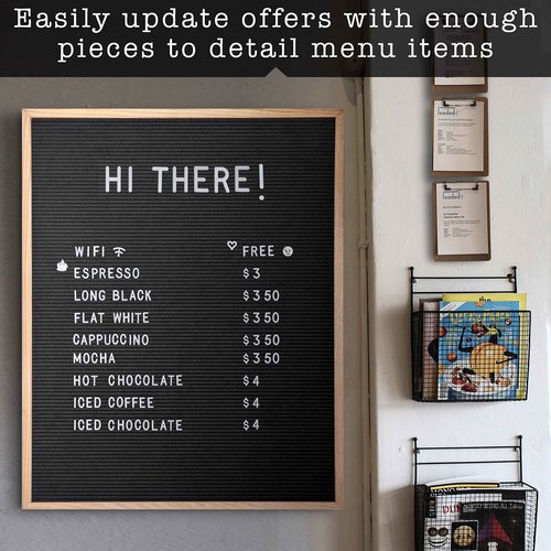 Blackboard Letter Board - 24x30 Inch Large Felt Message Board for Restaurant Menus