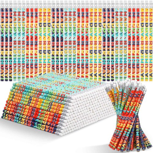Kosiz 600 Pcs Happy Birthday Pencils Colorful Printed Birthday Pencils with Top Erasers Perfect For Teachers Class Reward Party Kids Gifts Supplies