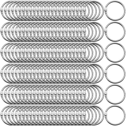 500 Pack Loose Leaf Binder Rings 1 Inch 25 mm Office Book Flashcard Rings Metal for Index Cards Binder Clips for School Home Office Supplies, Silver