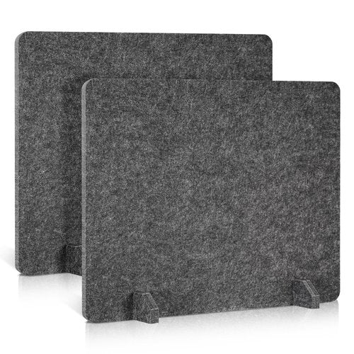 AMUSIGHT 2 Pack Acoustic Desk Dividers - 24" x 20" Freestanding Privacy Panels Set with Noise - Reducing Design Cubicle Sound Proof, Ideal for Office, Classroom, and Home (Dark Gray)