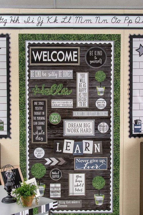 White Shiplap Better Than Paper® Bulletin Board Roll & Black Wood Better Than Paper Bulletin Board Roll