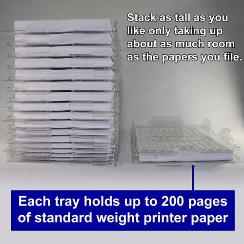 EZSTAX File Organizers - Letter Size, Stackable Trays for Desk - for Office Files, Mail, Documents - 48 Pack