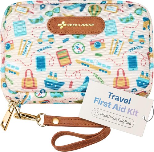 KeepGoing Travel First Aid Kit - TSA-Approved Emergency Kit for Car, Home, Hiking & Camping