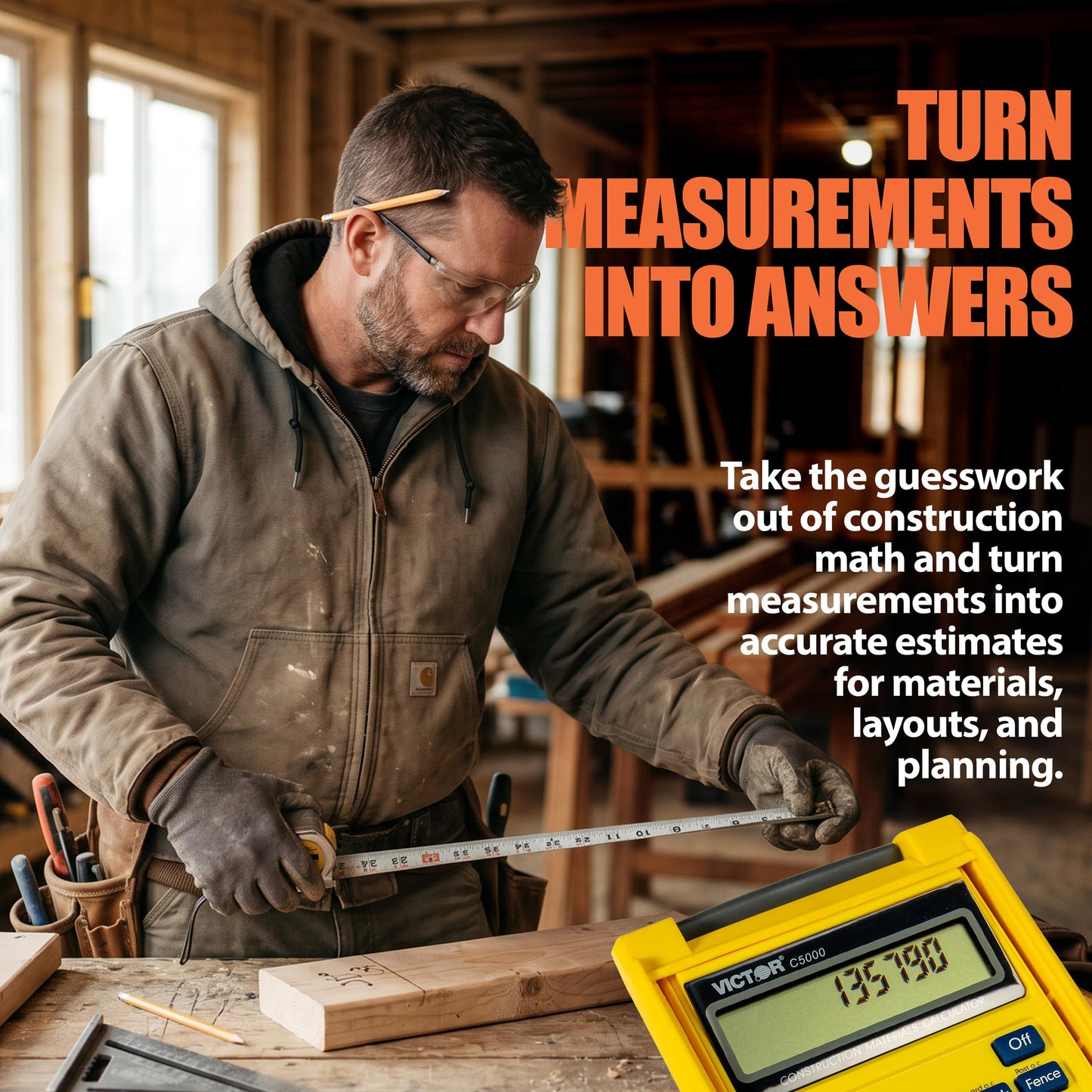Victor C5000 Construction Materials Calculator with Protective Case