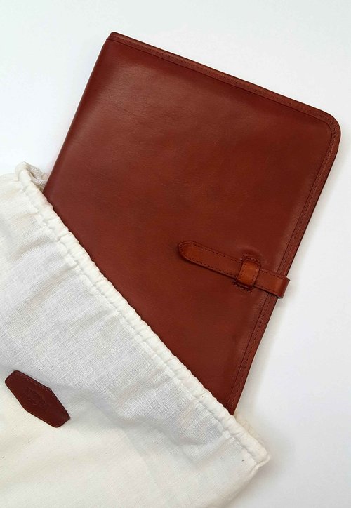 Noda Leather clipboard A4 Italian Genuine Veg tan Portfolio Business Writing Pad Cognac