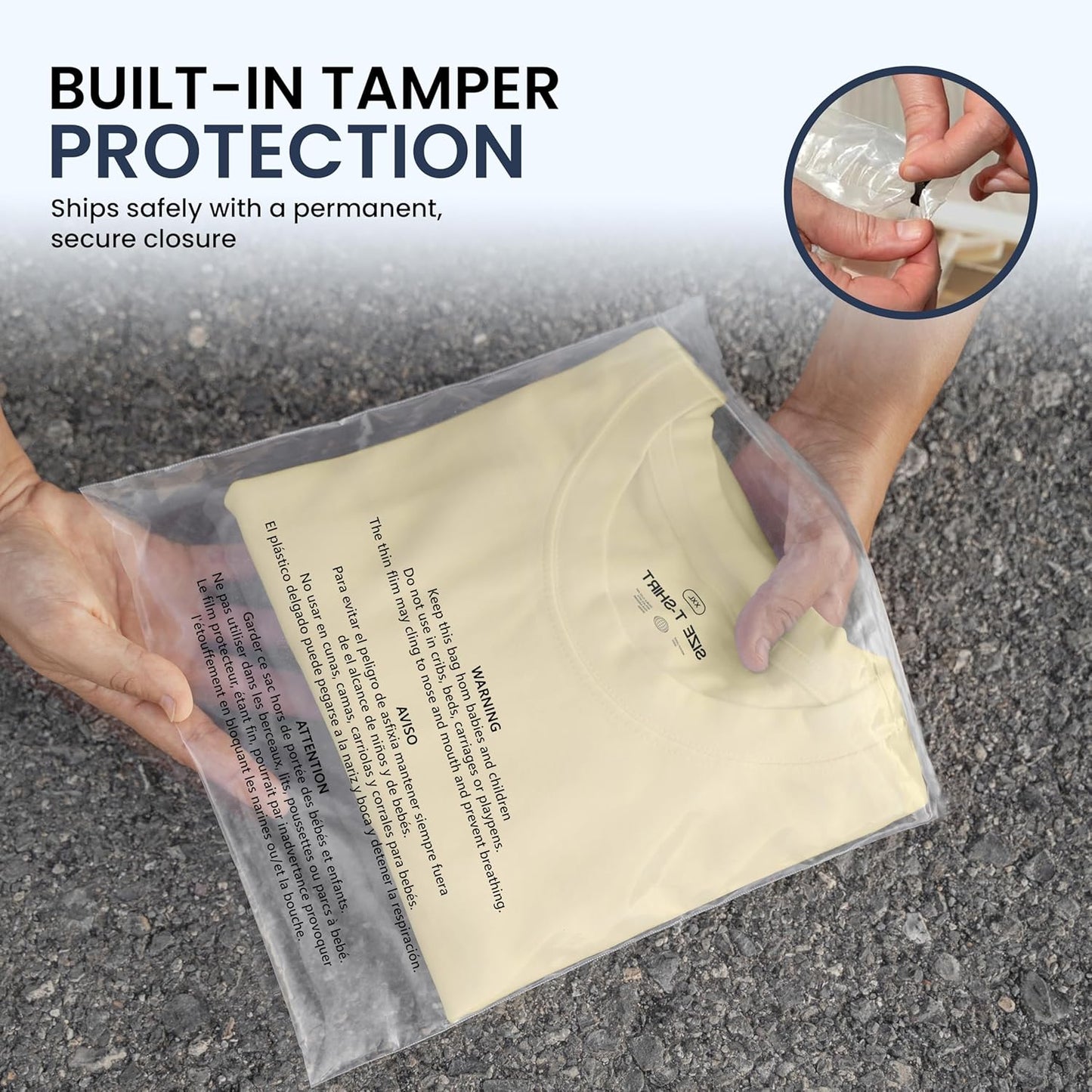 4x6 Clear Poly Bags - 500 Count Resealable Plastic Packaging with Suffocation Warning for Shipping & Storage