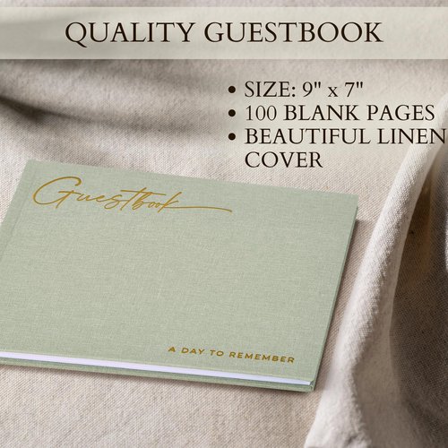 ZICOTO Beautiful Wedding Guest Book for Your Wedding Reception - Simply Elegant Guestbook to Sign in and Add Polaroid Photos - The Perfect Baby Shower Guest Book for The Special Day