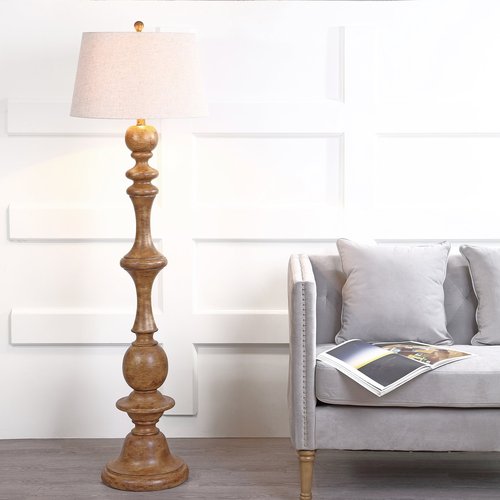 JONATHAN Y JYL3000A Taylor 67" Resin LED Floor Lamp, Farmhouse, Cottage, Rustic, French Country, Office, Living Room, Family Room, Dining Room, Bedroom, Hallway, Foyer, Brown