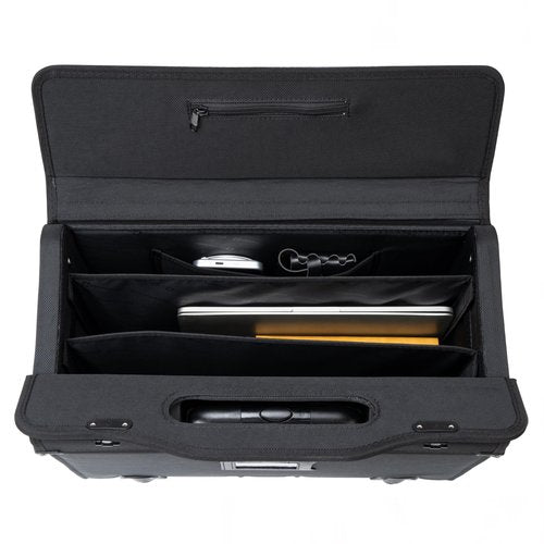 Alpine Swiss Rolling Briefcase Work Overnight Travel Bag Dual Locks Carry on Business Attache Case Black