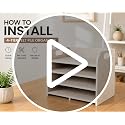 Fluxynara 4-Tier Felt Desk Organizer with Handles - Office Paper Storage