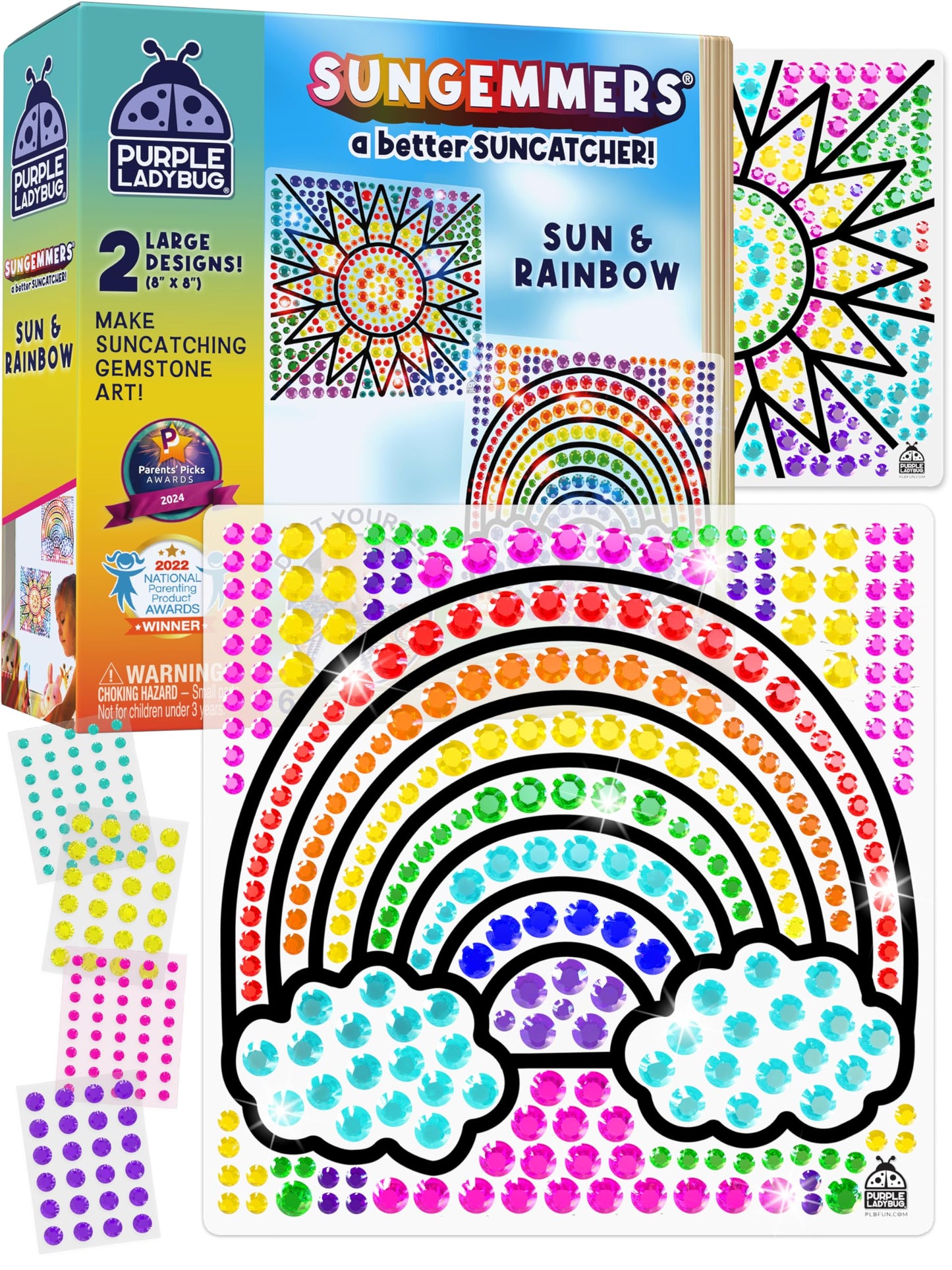 SunGemmers Window Gem Art Suncatcher Kits - Summer Crafts for Kids, Fun 5 Year Old Girl Birthday Gift, Fun Gifts for 8 Year Old Girls, Crafts for Kids Ages 4-10, Diamond Art Kit for Boys & Girls 6-12