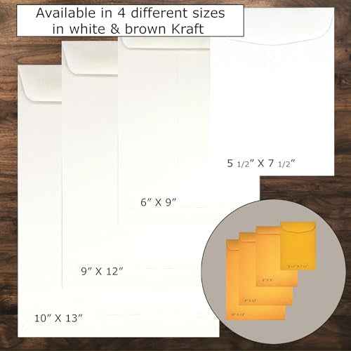 500 Cashier Depot - 6" x 9" Catalog Envelopes ? Open End ? Sturdy 24lb White Wove ? Gum Flap Closure ? Professional Mailing & Document Storage, 500 Count