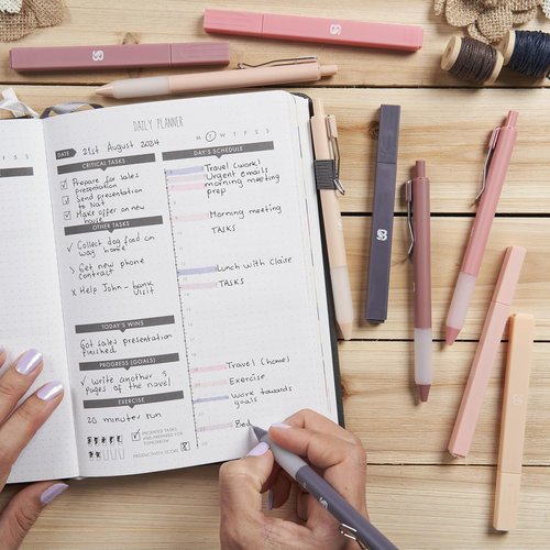 BLIEVE Aesthetic Highlighters & Gel Pens - Soft Tip, No Bleed, Fast Drying | Perfect for Bible Journaling & Planner Notes (Morandi)