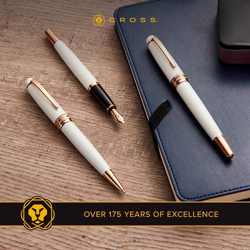 Cross Bailey Refillable Rollerball Pen Presented in a Premium Gift Box - Medium Point, Black Ink, Medalist
