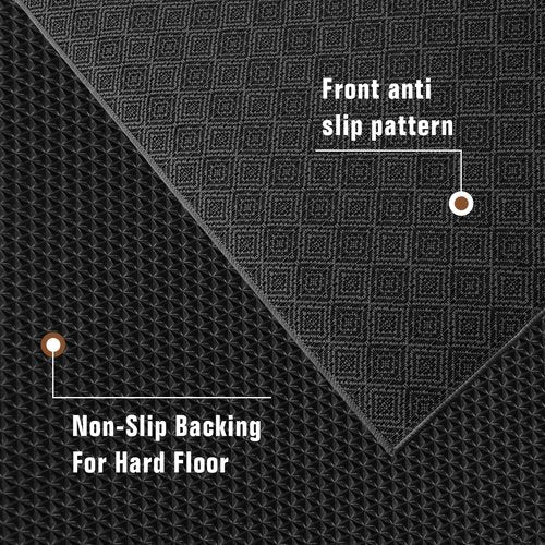 KMAT Office Chair Mat, 45x53in Heavy Duty Hardwood/Tile Floor Protector, Floor Mat Computer Desk Mat for Rolling Chairs, Work, Study, Office, Black