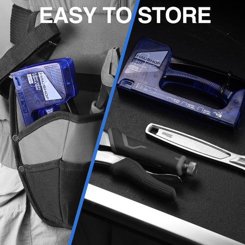 HAUSHOF Light Duty Staple Gun - Upholstery Tool with 800 JT21 Staples & Remover | Fits 1/4'', 5/16'', 3/8''