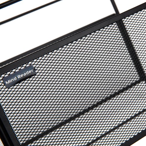 Mind Reader Hanging File Folder Organizer, Desktop Organizer, Storage, Office, Metal Mesh, 13" L x 9.75" W x 10.25" H, Black