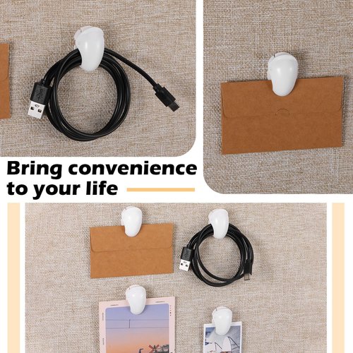 Fullhawl 50 Pcs Cubicle Clips Fabric Panel Cubicle Accessories Fabric Partition Panel Wall Clip Office Photos Wall for Notes Memos Standard Size (White)