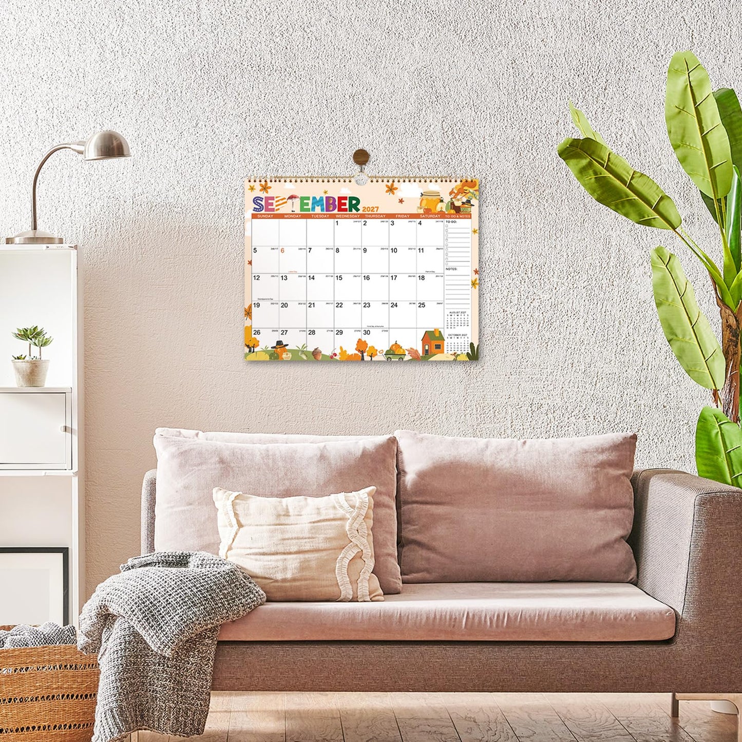Calendar 2026-2027 - Wall Calendar 2026-2027, July 2026 - December 2027, 14.8" x 11.6", 18 Month Wall Calendar with Twin-Wire Binding, Hanging Hook - 12 Different Themes