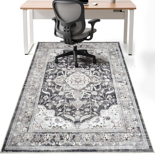 Large Office Chair Mat Desk Chair Mat for Hardwood Floor, Easy Glide for Office Home Gaming for Tile Floor,Large Floor Protector Rug,Anti-Slip, Chenille Three-Layer Material (Brown, 48x60)