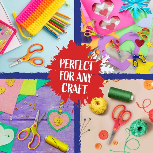 Idiy Kid's Scissors Class Value Pack (40pc) - 5" Soft Grip Blunt Tip Safety Easy Cut Scissors- Elementary School Projects, Back to School, Classroom Arts & Crafts Supplies for Children, Teachers