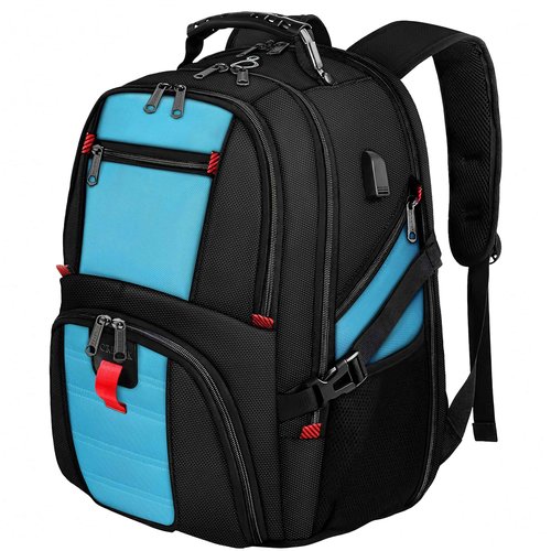 YOREPEK Travel Backpack, Extra Large 50L Laptop Backpacks for Men Women, Water Resistant College Student Bookbag Airline Approved Business Work Bag with USB Charging Port Fits 17 Inch Computer, Blue