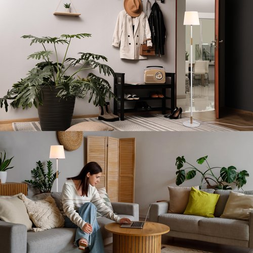 O'Bright Velum - Classic Floor Lamp, Elegant Linen Shade, Pull Chain Switch, Luxury Gold Handle, Modern Minimalist Design - Perfect for Living Room, Bedroom, Office - Black