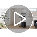 Hovadova Black Mobile Computer Cart with Tower Stand, 27.5"–47.2" Adjustable Height