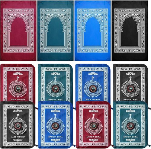 Mindsoft Portable Travel Prayer Mat - 16 Pcs Waterproof Islamic Rug with Compass & Carry Bag (60 cm x 100 cm)