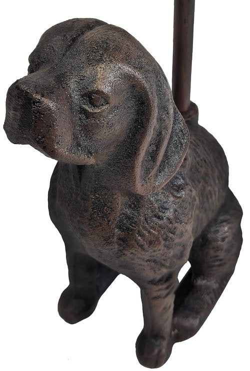 LuLu Decor, Cast Iron Decorative Dog Door Stopper with Rod, 5 lbs