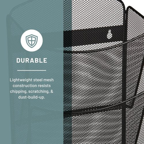 Safco Onyx Mesh Magazine Holder, Display Rack with 10 Pockets, Brochure Organizer, Commercial-Grade Steel Construction, Black