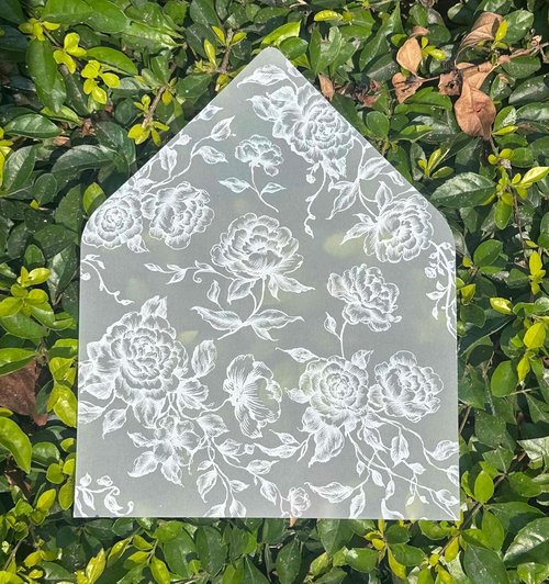 Skiennix 100 Pack Envelope Liners - Elegant White Floral Vellum for 5x7 Wedding Invitations | A7 Euro Flap