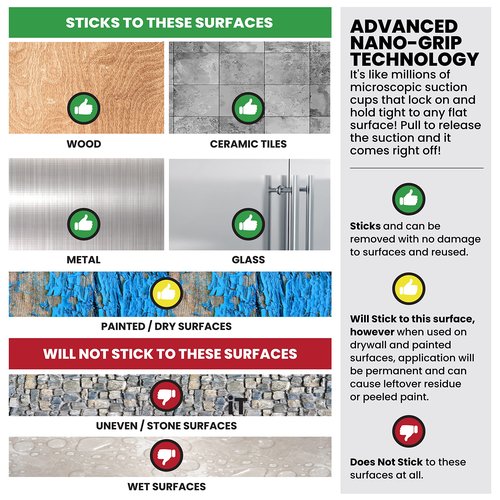 Bell+Howell Alientape Nano Double Sided Tape, 21-ft Multipurpose Removable Adhesive Transparent, Grip Mounting Washable Strong Sticky Heavy Duty for Carpet Photo Frame Poster Décor - As Seen On TV