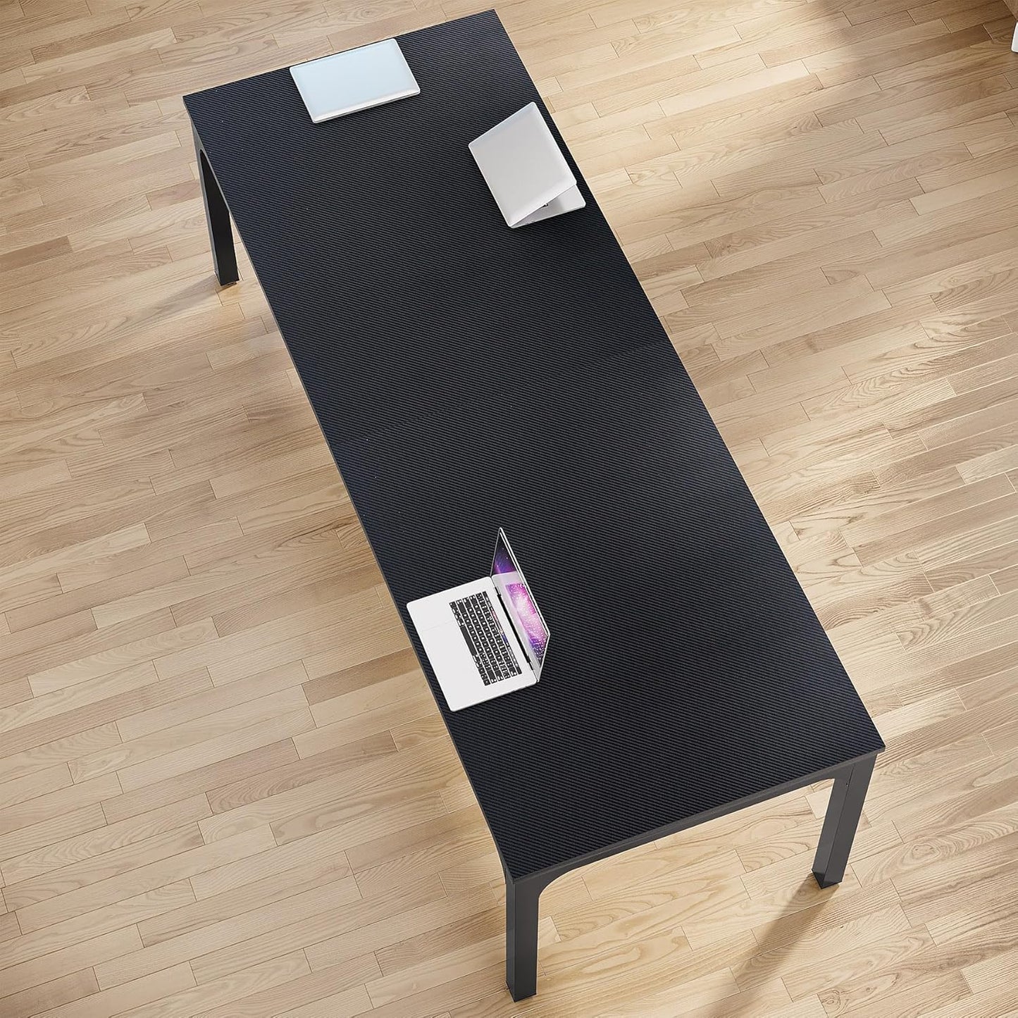 Tribesigns 78.74-Inch Conference Table Set - Large Rectangle Meeting Table for Business | Black, 4-Pack
